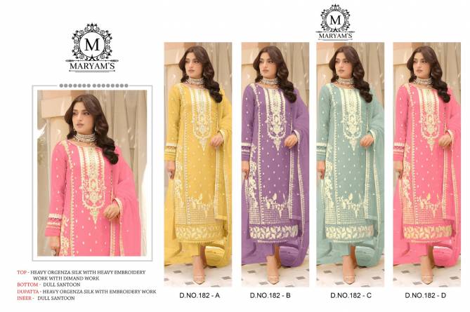 Maryams 182 Embroidered Pakistani Suits Wholesale Price In Surat
